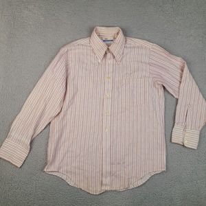 Vintage Grants Men's Wear Dress Shirt Size 16 - 33 Red White Striped Button Down